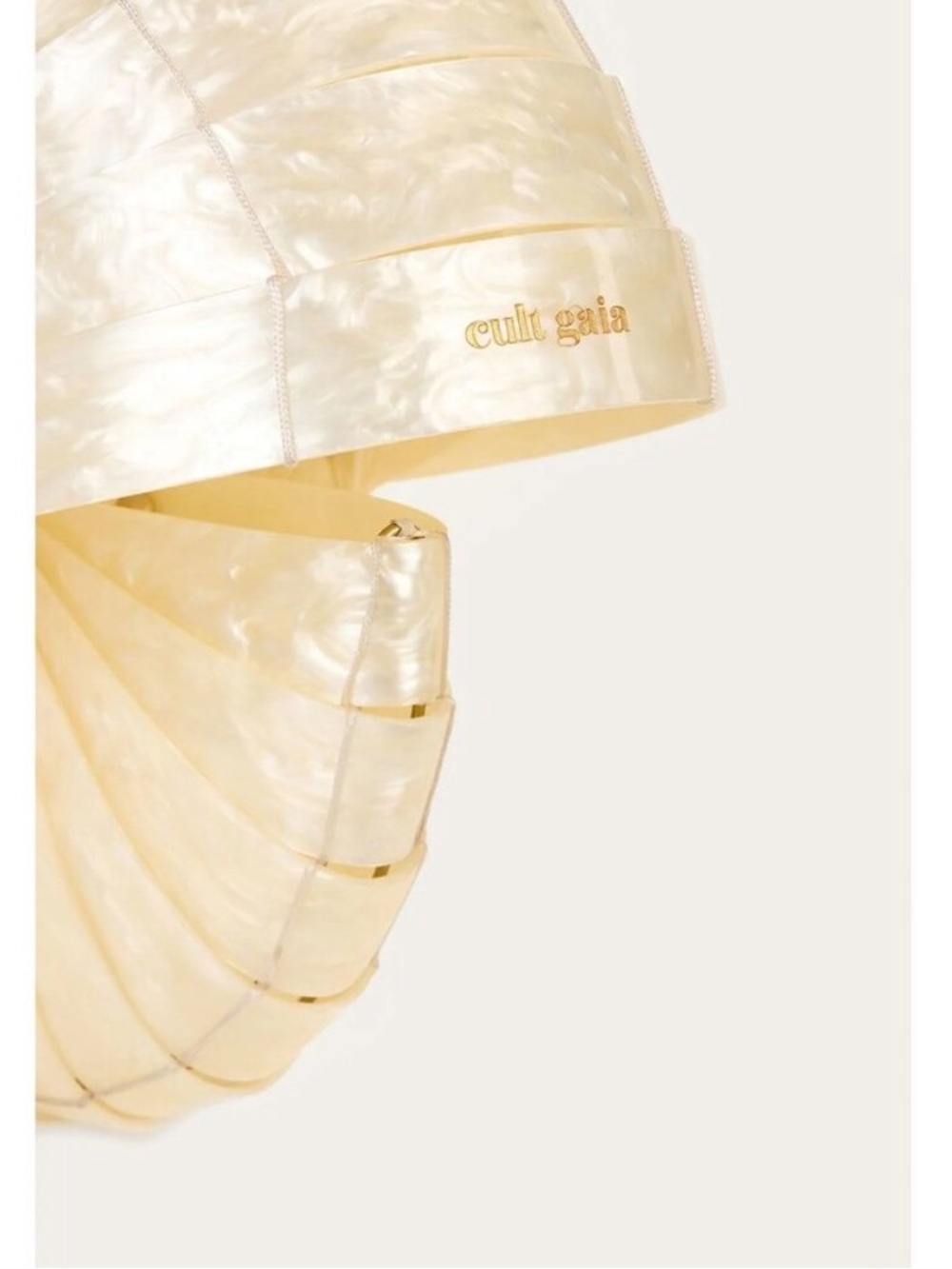 Cult Gaia Sirena Shell Acrylic Rounded Seashell Clutch in Ivory $398 MSRP - Picture 7 of 13